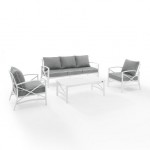 Kaplan 4Pc Outdoor Metal Sofa Set Gray