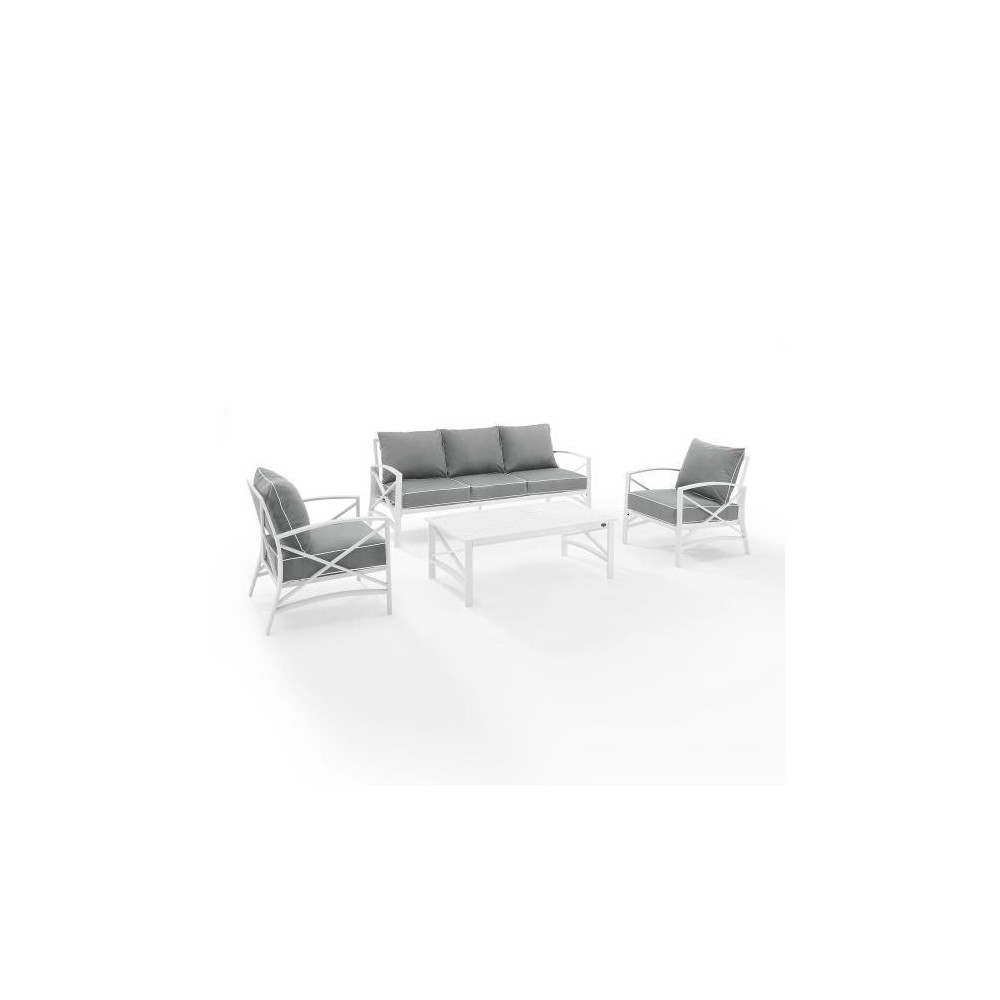 Kaplan 4Pc Outdoor Metal Sofa Set Gray