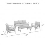 Kaplan 4Pc Outdoor Metal Sofa Set Gray