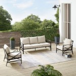 Kaplan 3Pc Outdoor Metal Sofa Set (Sofa & 2 Arm Chairs)