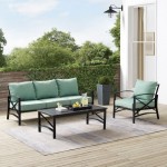 Kaplan 3Pc Outdoor Metal Sofa Set (Sofa, Arm Chair, Coffee Table)