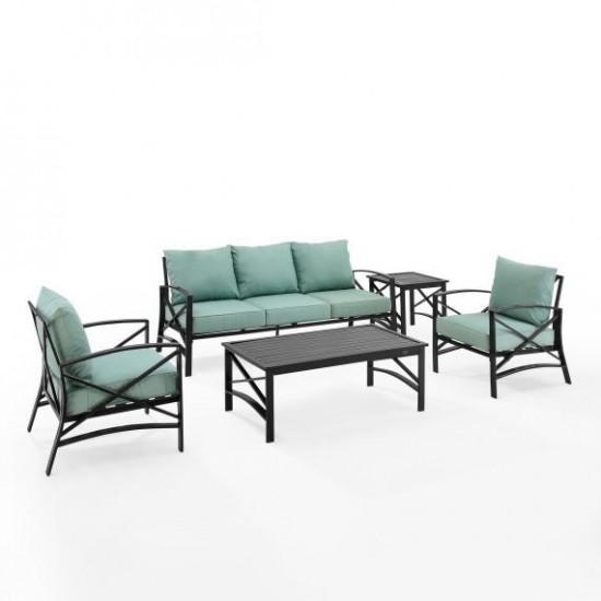 Kaplan 5Pc Outdoor Metal Sofa Set Mist
