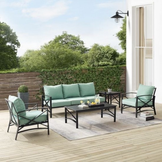 Kaplan 5Pc Outdoor Metal Sofa Set Mist