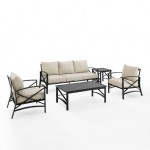 Kaplan 5Pc Outdoor Metal Sofa Set Oatmeal