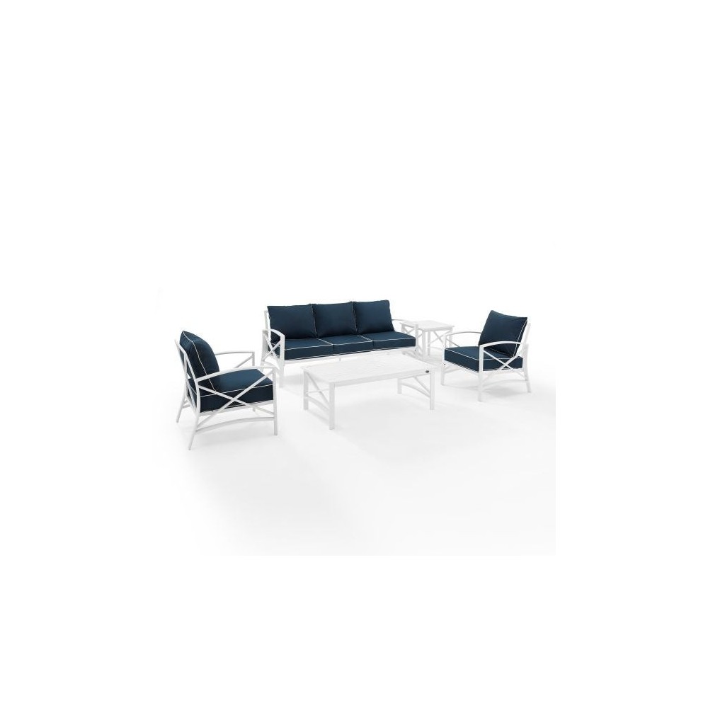 Kaplan 5Pc Outdoor Metal Sofa Set Navy