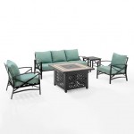 Kaplan 5Pc Outdoor Metal Sofa Set W/Fire Table Mist, KO60034BZ-MI