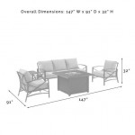 Kaplan 5Pc Outdoor Metal Sofa Set W/Fire Table Mist, KO60036BZ-MI