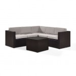 Palm Harbor 6Pc Outdoor Wicker Sectional Set Gray