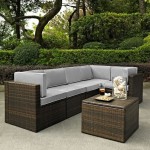 Palm Harbor 6Pc Outdoor Wicker Sectional Set Gray