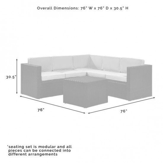 Palm Harbor 6Pc Outdoor Wicker Sectional Set Gray