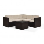 Palm Harbor 6Pc Outdoor Wicker Sectional Set Sand