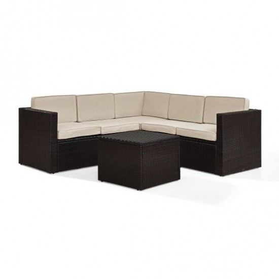 Palm Harbor 6Pc Outdoor Wicker Sectional Set Sand