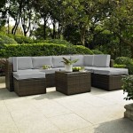 Palm Harbor 8Pc Outdoor Wicker Sectional Set Gray