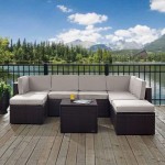 Palm Harbor 8Pc Outdoor Wicker Sectional Set Gray