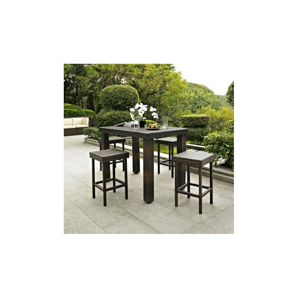 Palm Harbor 5Pc Outdoor Wicker Counter Height Dining Set- Table & 4 Stools Palm Harbor 5Pc Outdoor Wicker Counter Height Dining Set- Table & 4 Stools