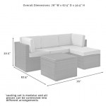 Palm Harbor 5Pc Outdoor Wicker Sectional Set Gray