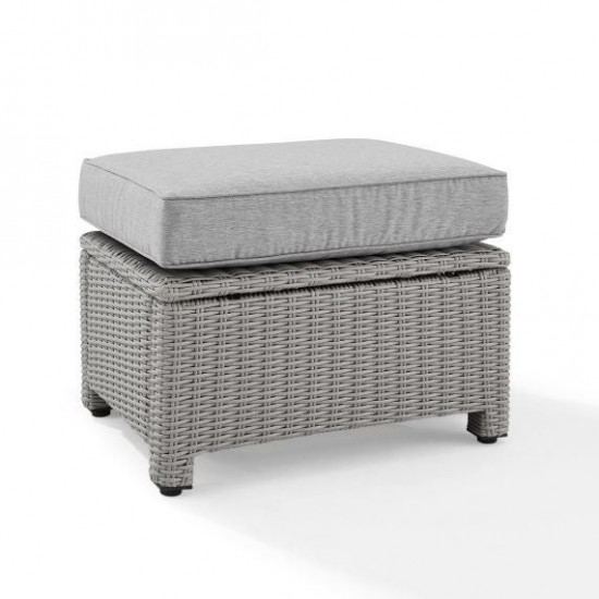 Bradenton Outdoor Wicker Ottoman Gray