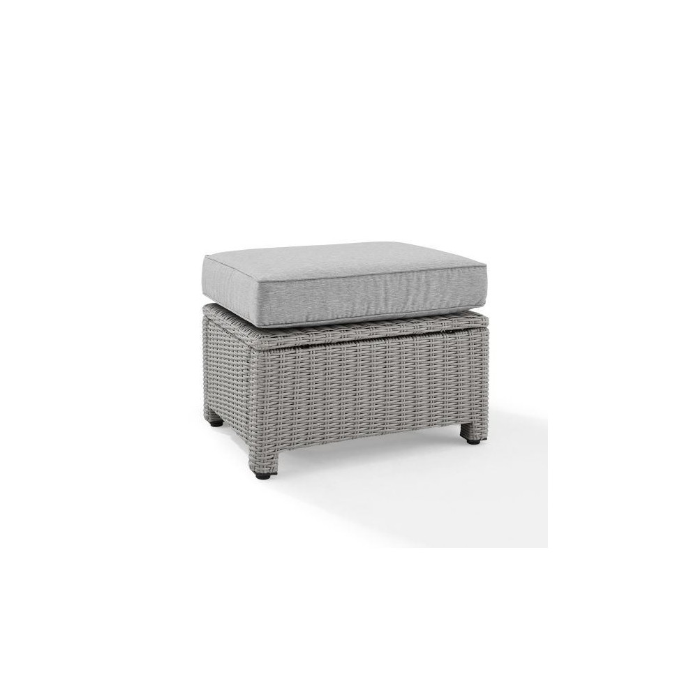 Bradenton Outdoor Wicker Ottoman Gray