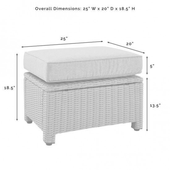 Bradenton Outdoor Wicker Ottoman Sand/Gray