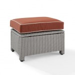 Bradenton Outdoor Wicker Ottoman Sangria/Gray