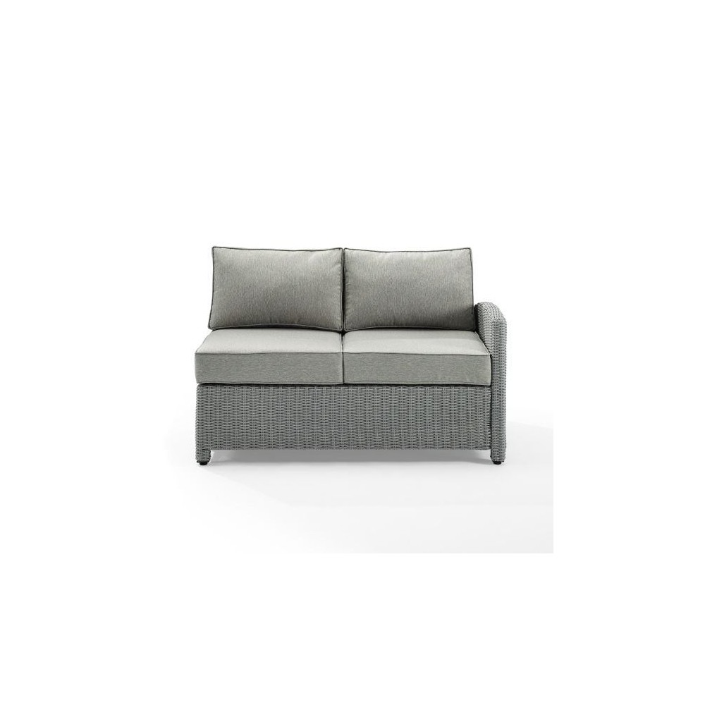 Bradenton Outdoor Wicker Sectional Right Side Loveseat Gray/Gray