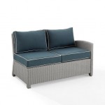 Bradenton Outdoor Wicker Sectional Right Side Loveseat Navy/Gray