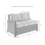 Bradenton Outdoor Wicker Sectional Left Side Loveseat Navy/Gray