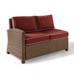 Bradenton Outdoor Wicker Sectional Left Side Loveseat Sangria/Weathered Brown