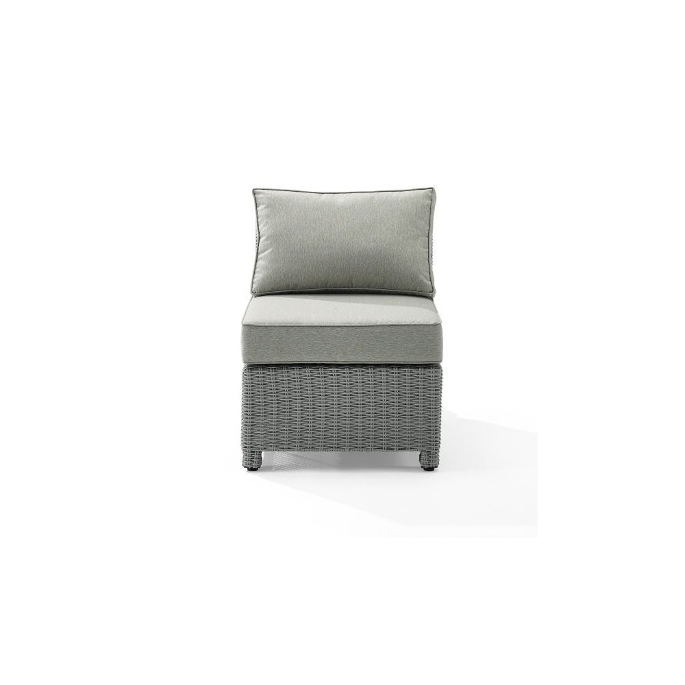 Bradenton Outdoor Wicker Sectional Center Chair Gray/Gray