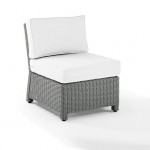 Bradenton Outdoor Sectional Center Chair - Sunbrella White/Gray