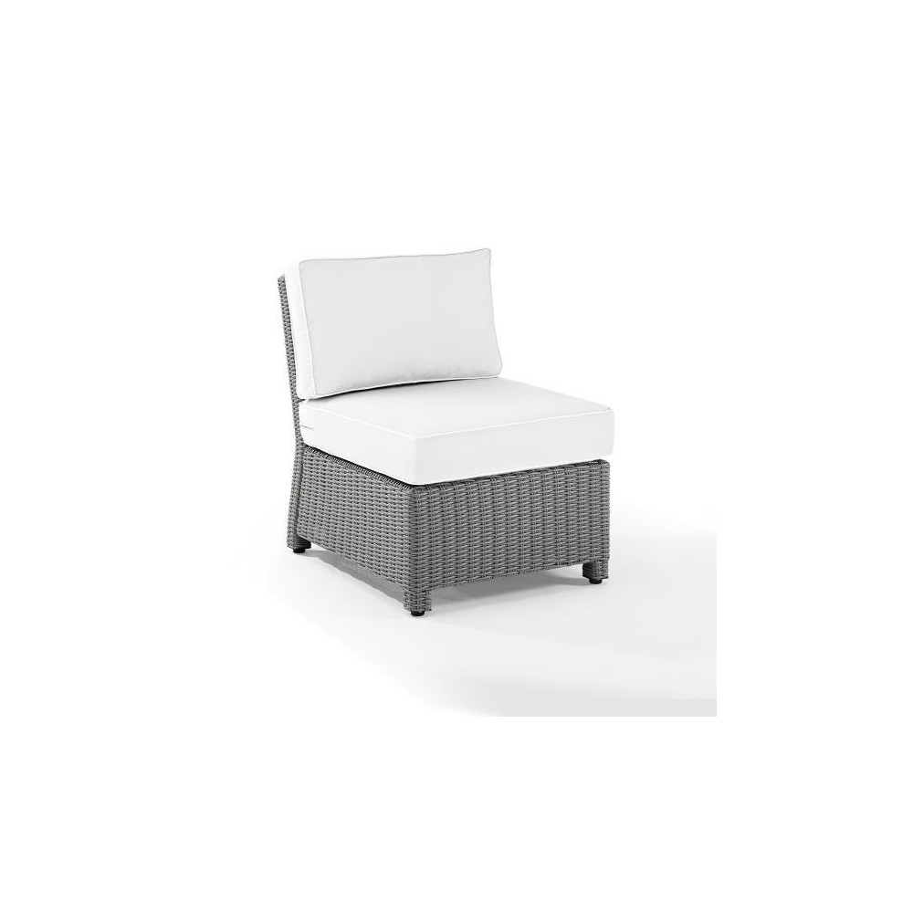 Bradenton Outdoor Sectional Center Chair - Sunbrella White/Gray