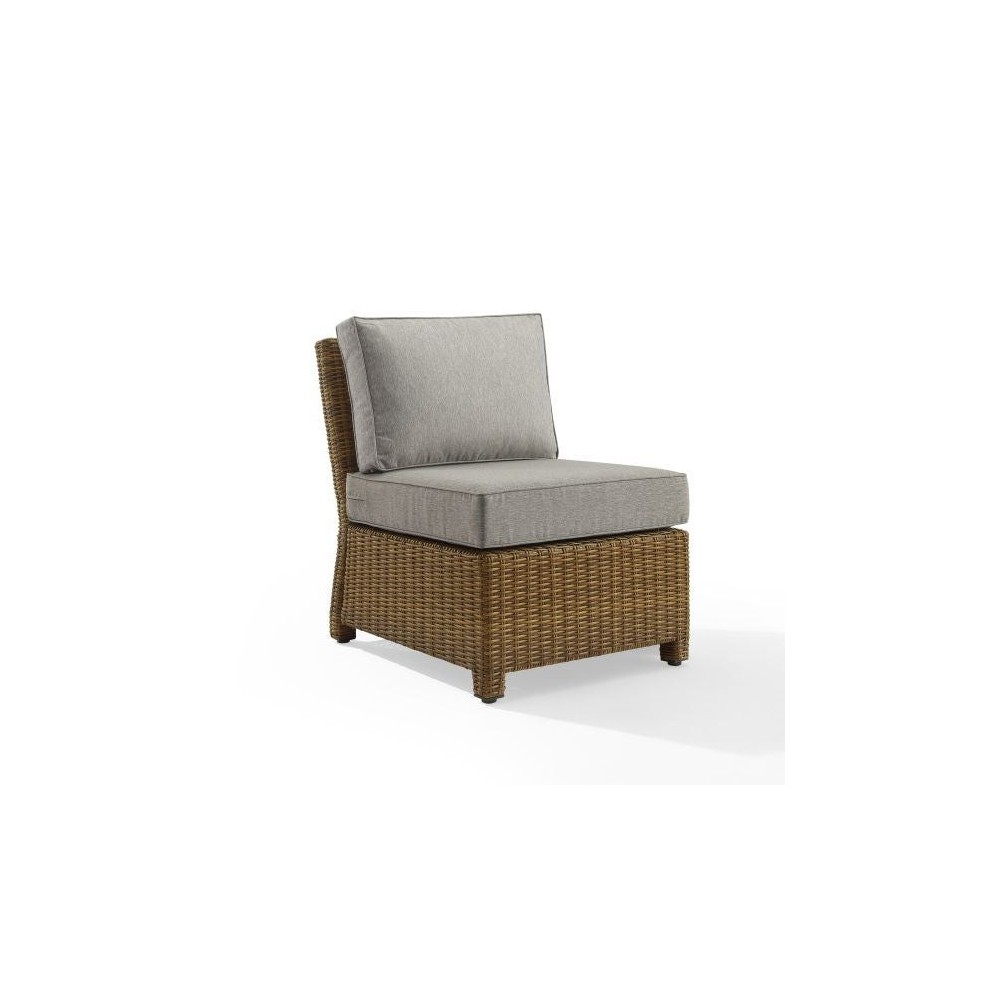 Bradenton Outdoor Wicker Sectional Center Chair Gray/Weathered Brown