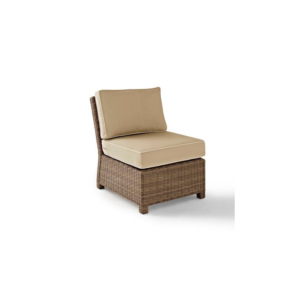 Bradenton Outdoor Wicker Sectional Center Chair Sand/Weathered Brown