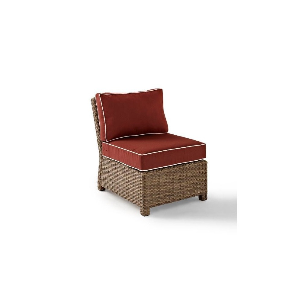 Bradenton Outdoor Wicker Sectional Center Chair Sangria/Weathered Brown