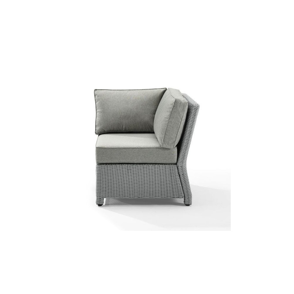 Bradenton Outdoor Wicker Sectional Corner Chair Gray/Gray