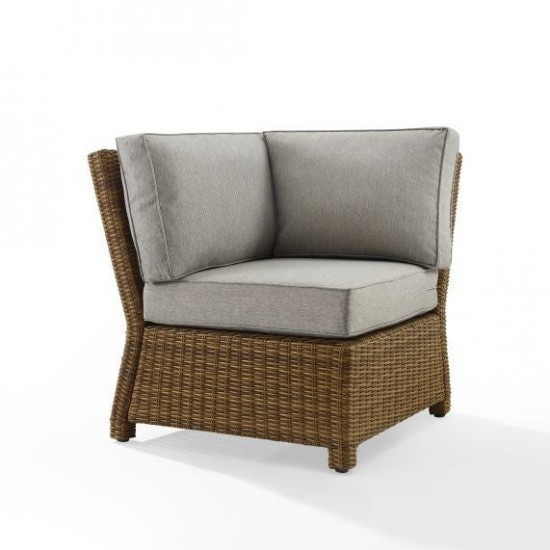 Bradenton Outdoor Wicker Sectional Corner Chair Gray/Weathered Brown