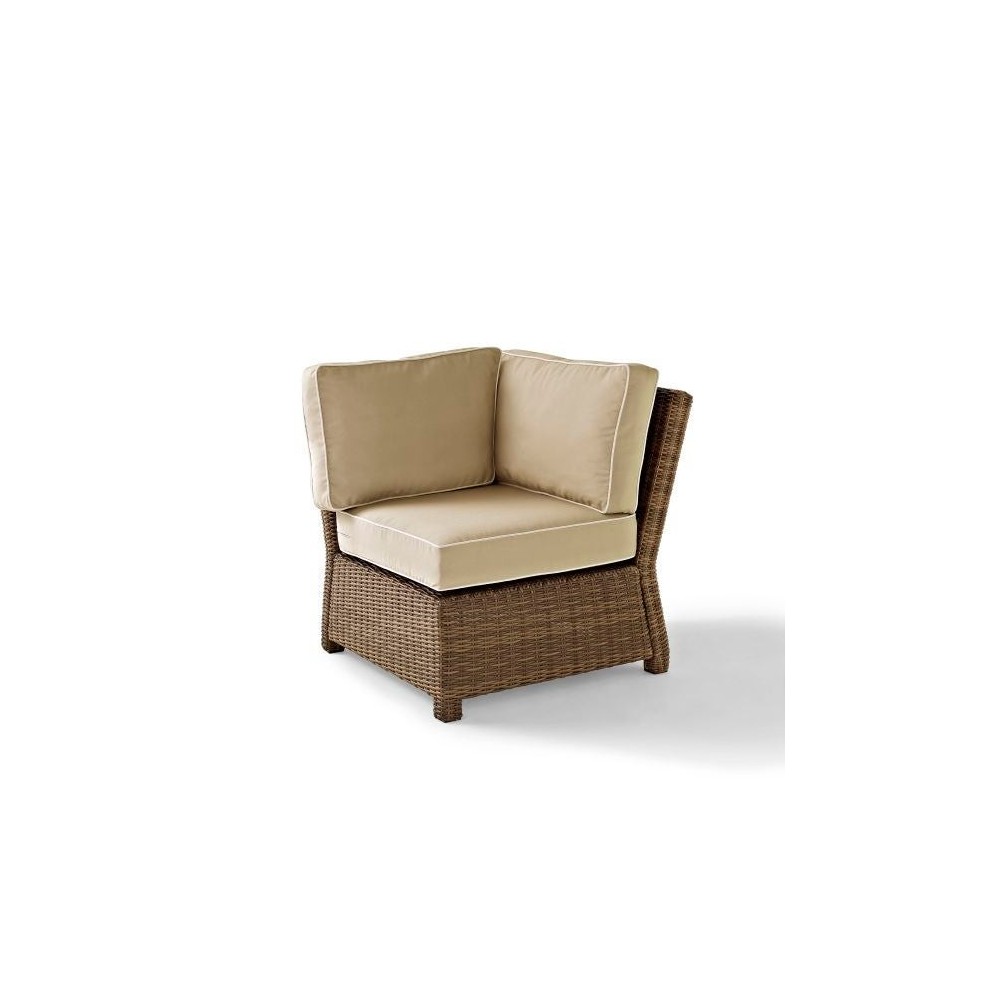 Bradenton Outdoor Wicker Sectional Corner Chair Sand/Weathered Brown