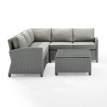 Bradenton 4Pc Outdoor Wicker Sectional Set Gray, KO70019GY-GY