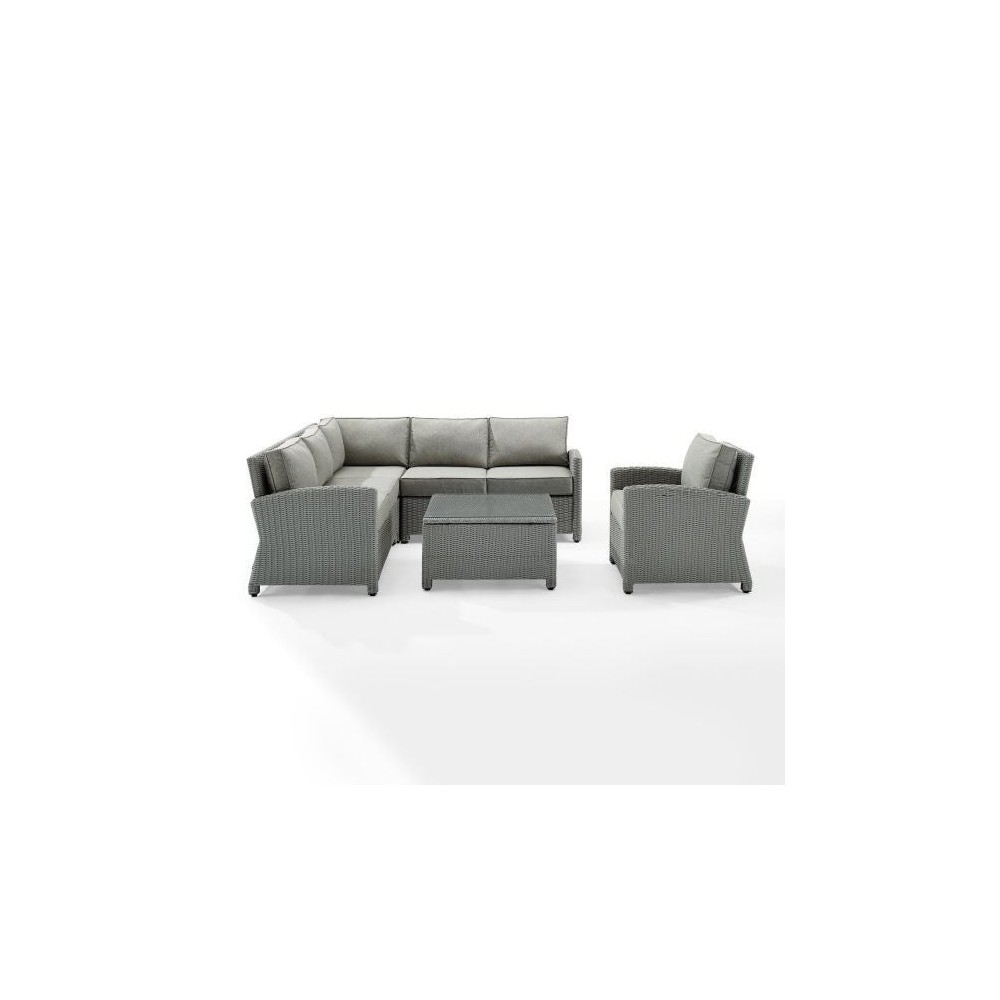 Bradenton 5Pc Outdoor Wicker Sectional Set (Gray) Bradenton 5Pc Outdoor Wicker Sectional Set (Gray)