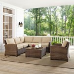 Bradenton 5Pc Outdoor Wicker Sectional Set Sand, KO70021WB-SA