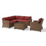 Bradenton 5Pc Outdoor Wicker Sectional Set Sangria, KO70021WB-SG