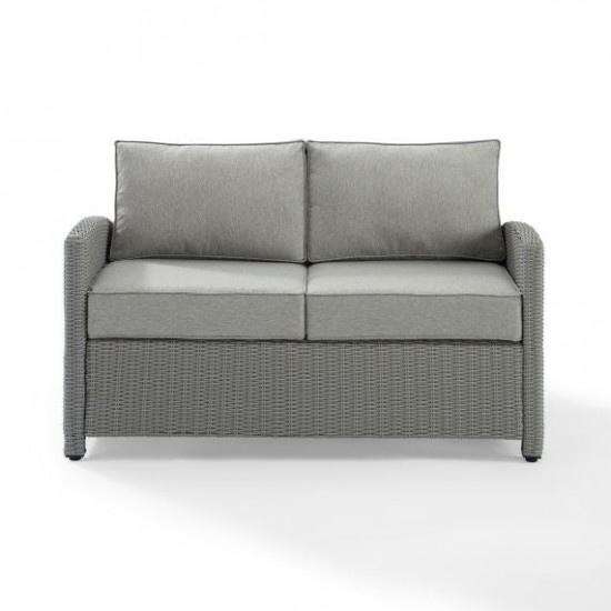 Bradenton Outdoor Wicker Loveseat Gray/Gray