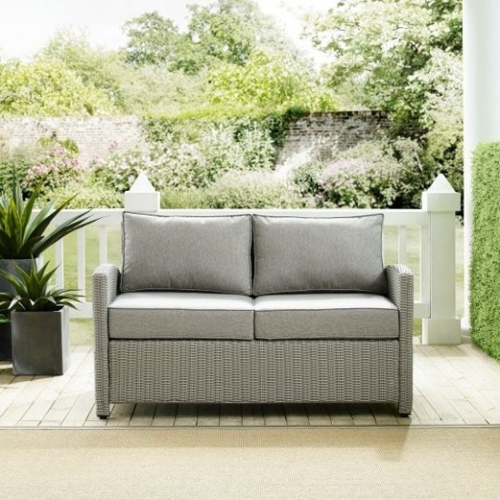 Bradenton Outdoor Wicker Loveseat Gray/Gray