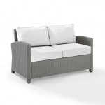 Bradenton Outdoor Loveseat - Sunbrella White/Gray