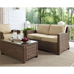 Bradenton Outdoor Wicker Loveseat Sand/Weathered Brown