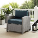 Bradenton Outdoor Wicker Armchair Navy/Gray