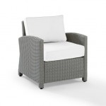 Bradenton Outdoor Armchair - Sunbrella White/Gray