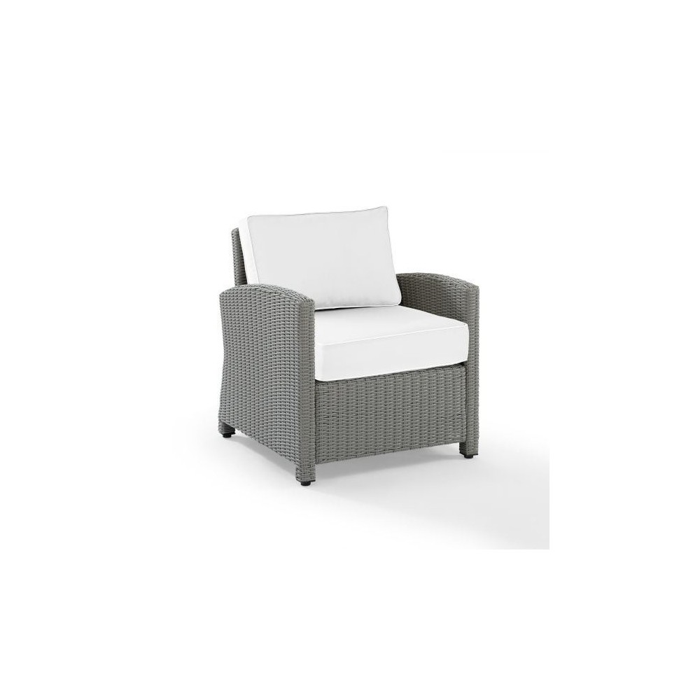 Bradenton Outdoor Armchair - Sunbrella White/Gray