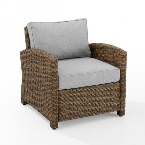 Bradenton Outdoor Wicker Armchair Gray/Weathered Brown