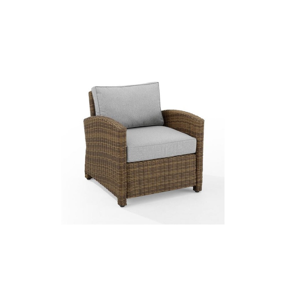 Bradenton Outdoor Wicker Armchair Gray/Weathered Brown